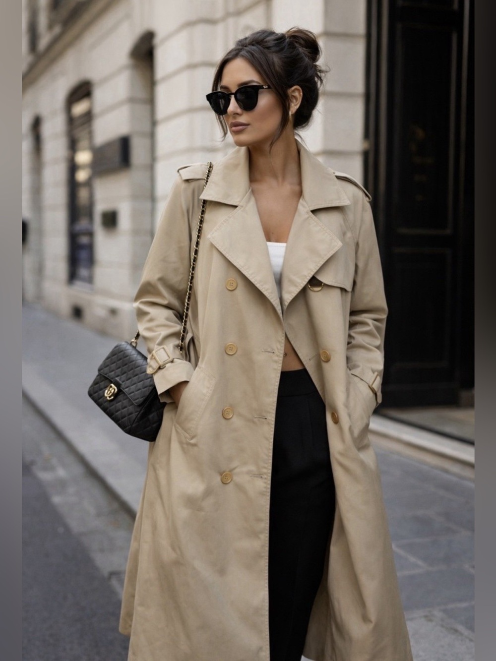 Vintage London Fog Beige Double-Breasted Trench Coat